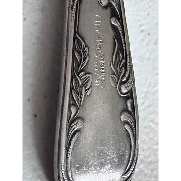Amefa Holland Stainless Steel AFS1 Scroll Leaf Black Acc Tablespoon 8"Serving - Picture 8 of 10